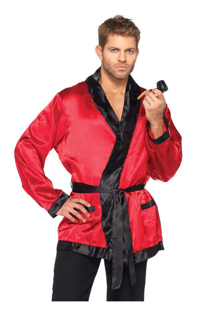 Leg Avenue Men's Smoking Jacket Costume Burgundy/Black in One Size 5