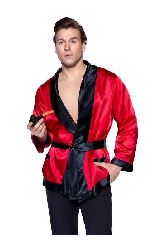 Leg Avenue Men's Smoking Jacket Costume Burgundy/Black in One Size