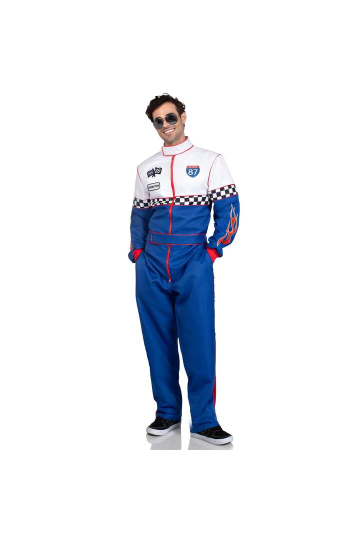 Leg Avenue Men's Speedway Racer Costume Blue/White 4