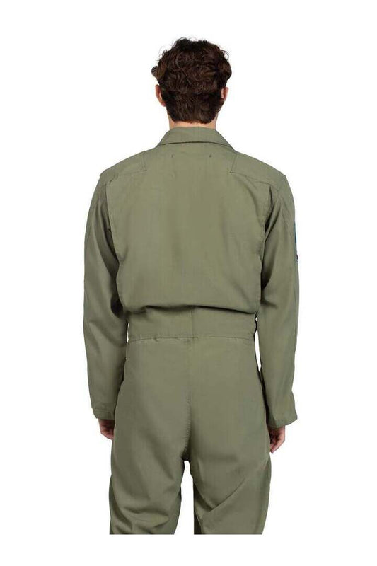 Leg Avenue Men's Top Gun Costume Flight Suit in Green 1