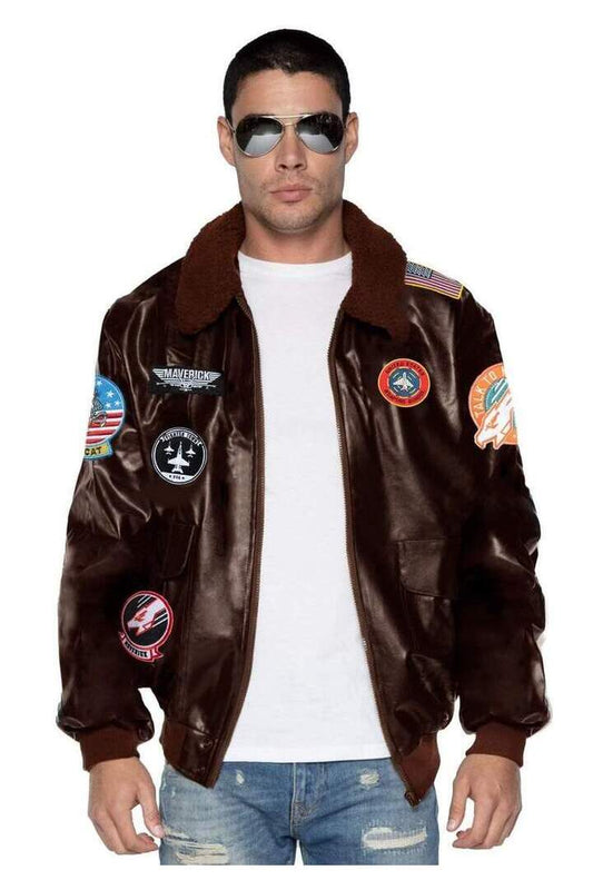Leg Avenue Men's Top Gun: Maverick Bomber Jacket Brown