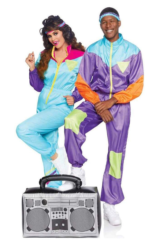 Leg Avenue Men's Track Suit 80s Costume in Purple 1