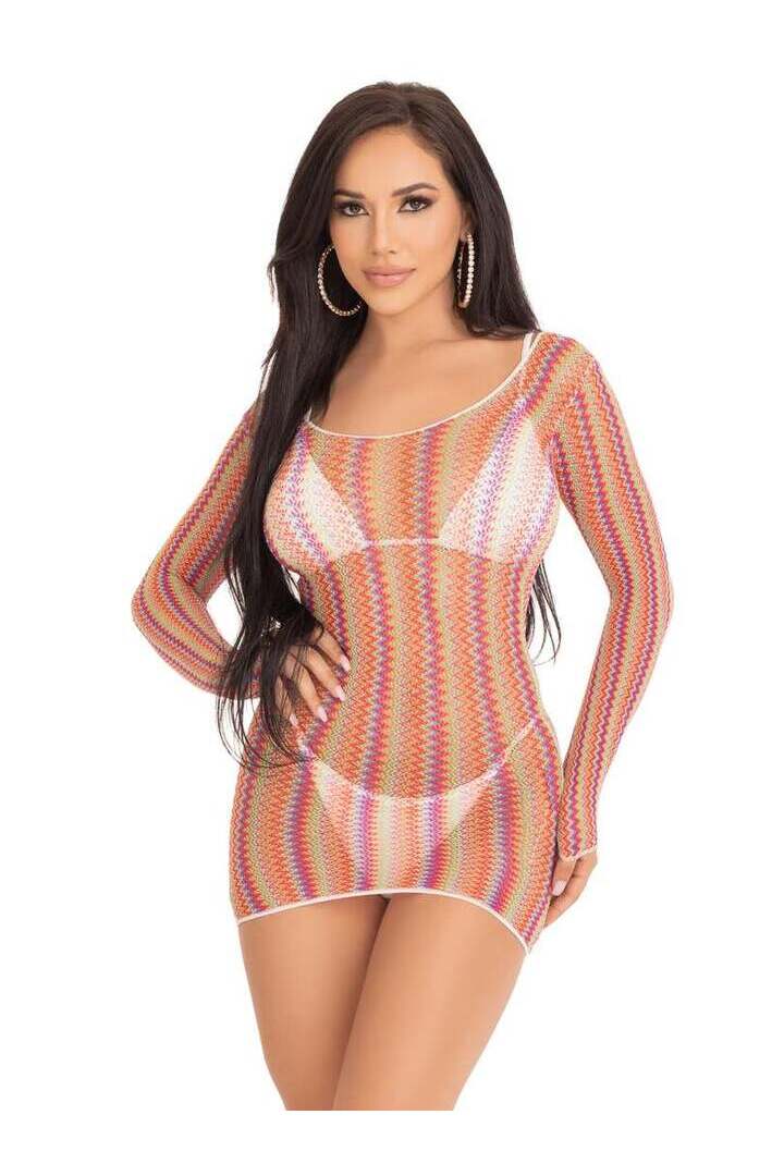 Leg Avenue Midsummer Striped Mini Dress Multicolor in One Size