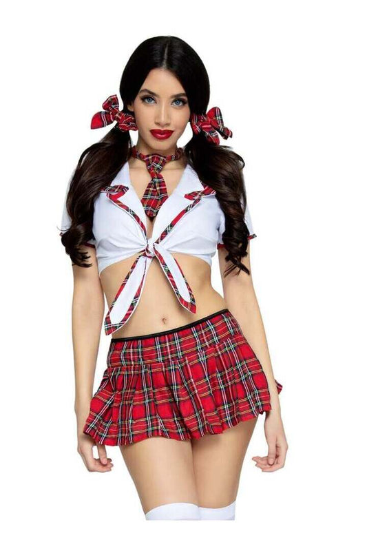 Leg Avenue Miss Prep School Costume in Red/White