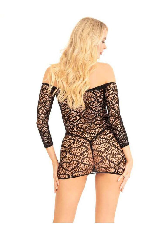 Leg Avenue Modern Love Heart Net Dress in One Size 1
