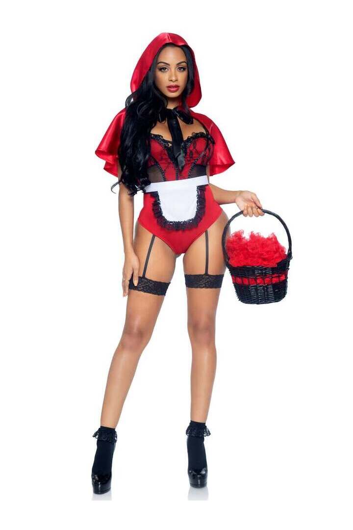 Leg Avenue Naughty Miss Red Riding Hood Costume in Red 2