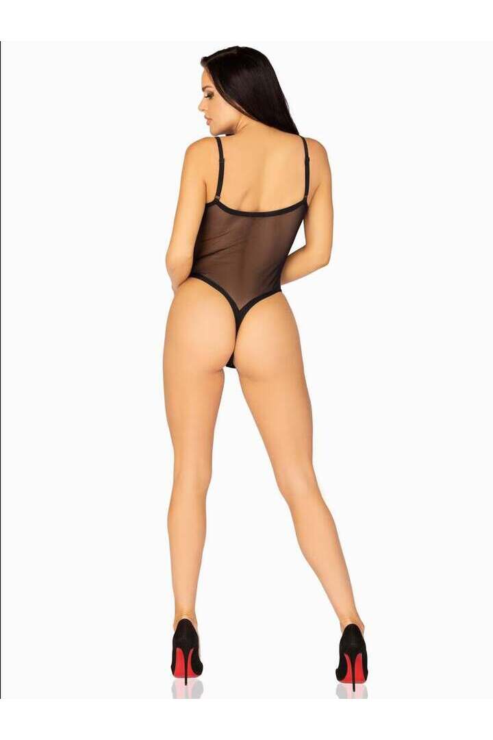 Leg Avenue Next Level Mesh Cami Bodysuit in Black 4