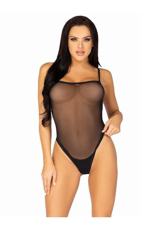 Leg Avenue Next Level Mesh Cami Bodysuit in Black