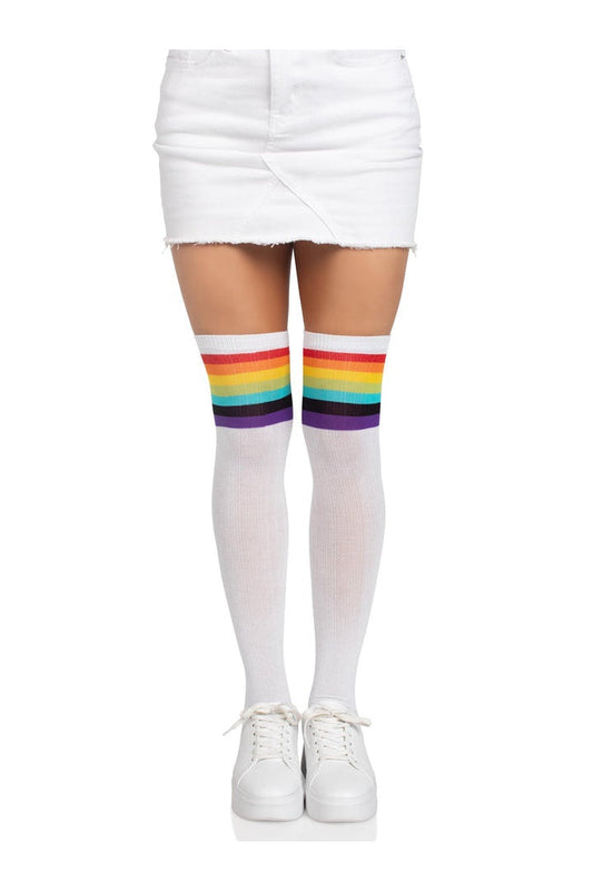 Leg Avenue Nia Rainbow Thigh High Stockings Rainbow in One Size 4