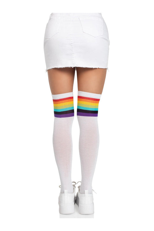 Leg Avenue Nia Rainbow Thigh High Stockings Rainbow in One Size