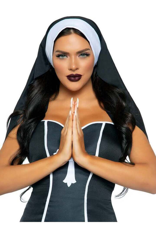 Leg Avenue Nun Habit Costume Headband Black/White in One Size