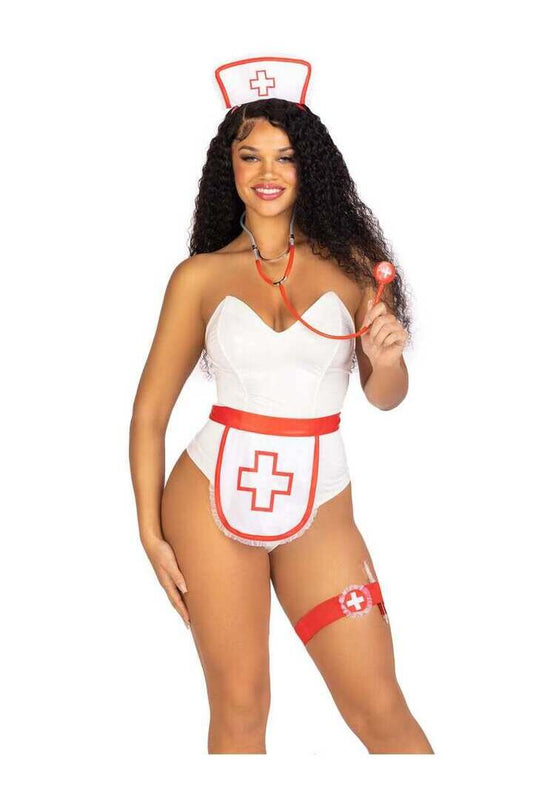 Leg Avenue Nurse Costume Kit White/Red in One Size