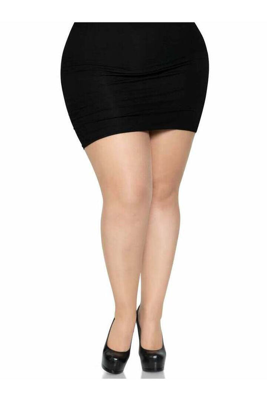 Leg Avenue Nyx Plus Cuban Heel Pantyhose in 1X/2X 1