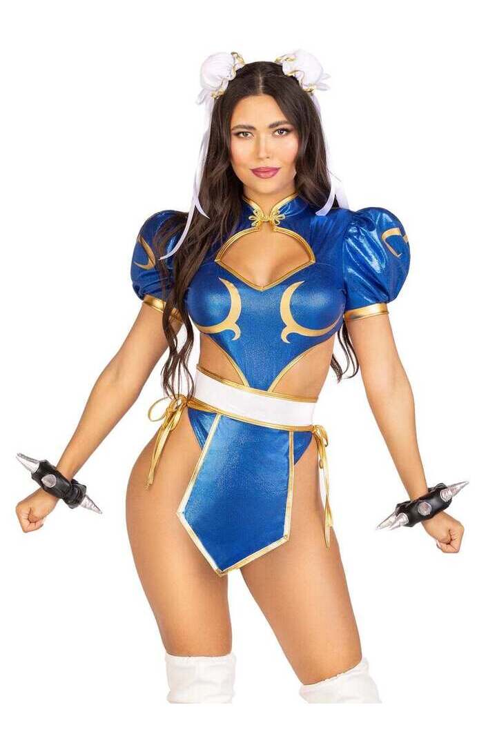Leg Avenue Official Street Fighter Battle Chun-Li Costume in Blue 2