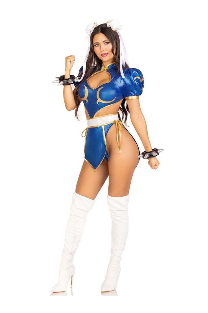 Leg Avenue Official Street Fighter Battle Chun-Li Costume in Blue 3