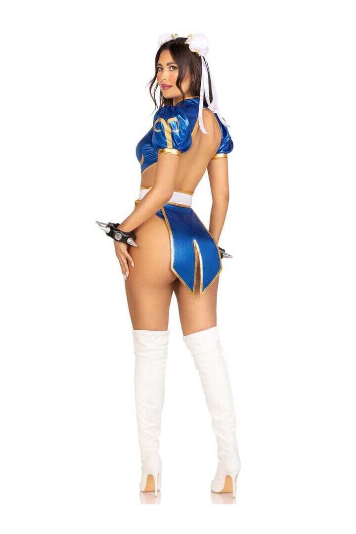 Leg Avenue Official Street Fighter Battle Chun-Li Costume in Blue 4