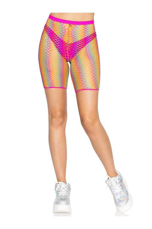 Leg Avenue Ombre Rainbow Biker Shorts Rainbow in One Size