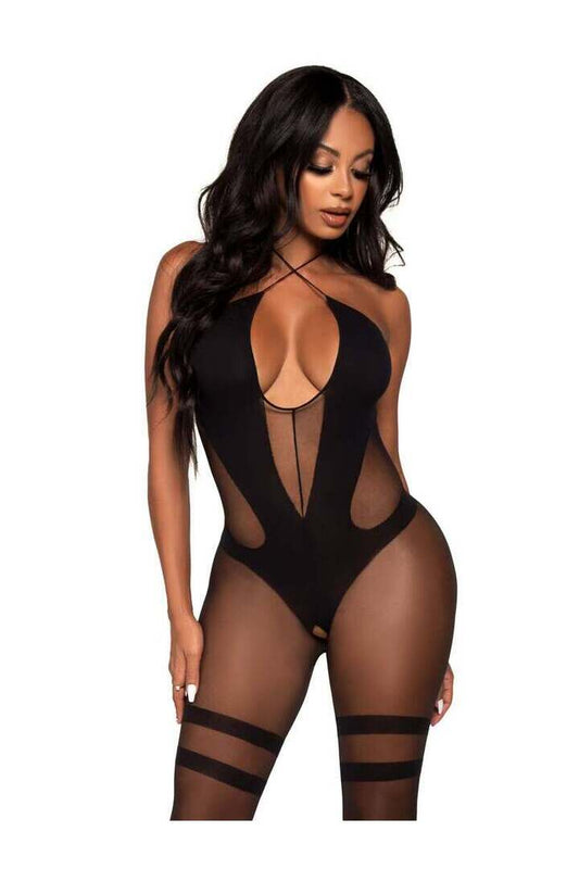 Leg Avenue One True Love Bodystocking Black in One Size