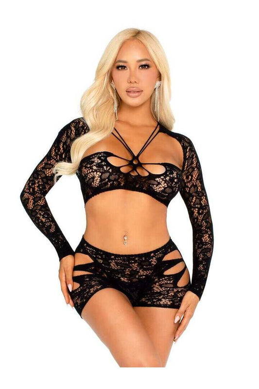 Leg Avenue Only Tonight Bra and Panty Set Black in One Size