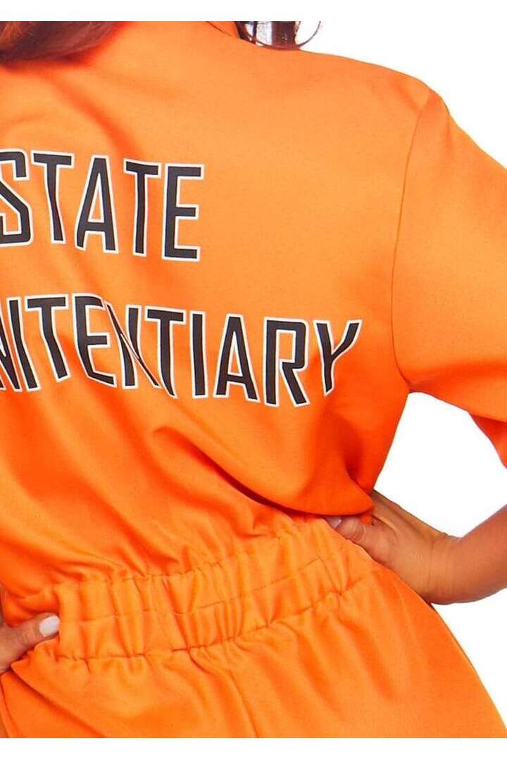 Leg Avenue Orange Prison Jumpsuit for Women in One Size 5