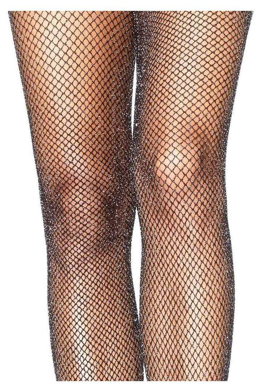 Leg Avenue Paisley Glitter Fishnet Tights in One Size 1