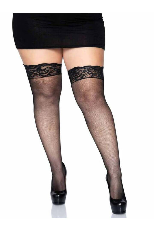 Leg Avenue Pia Plus Micro Net Thigh Highs in 1X/2X