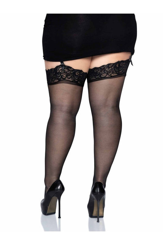 Leg Avenue Plus Alix Thigh High Stockings in Queen Size 1