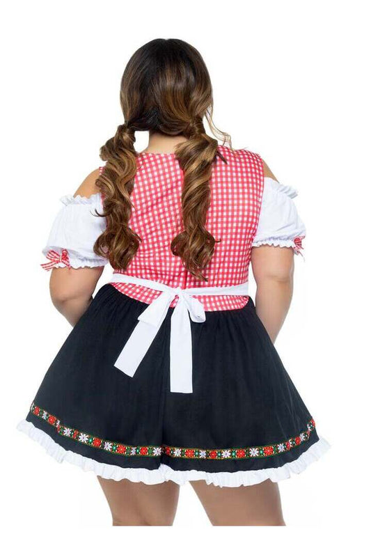 Leg Avenue Plus Beer Garden Babe Oktoberfest Costume in Red/Black 1