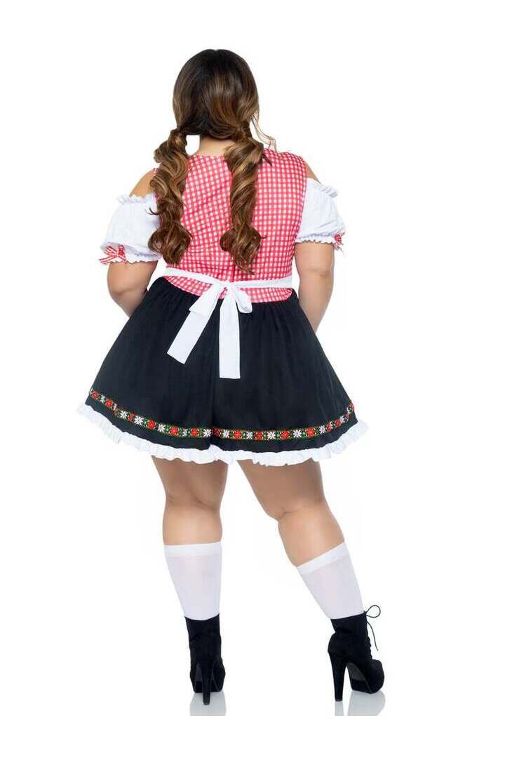 Leg Avenue Plus Beer Garden Babe Oktoberfest Costume in Red/Black 5