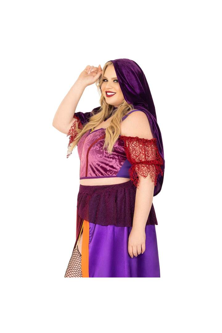 Leg Avenue Plus Black Magic Babe Costume Purple 2