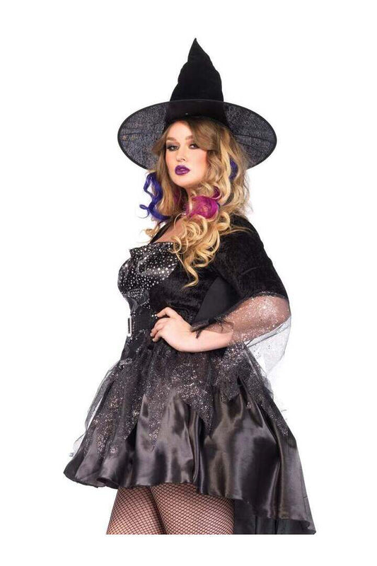 Leg Avenue Plus Black Magic Witch Costume in Black 1