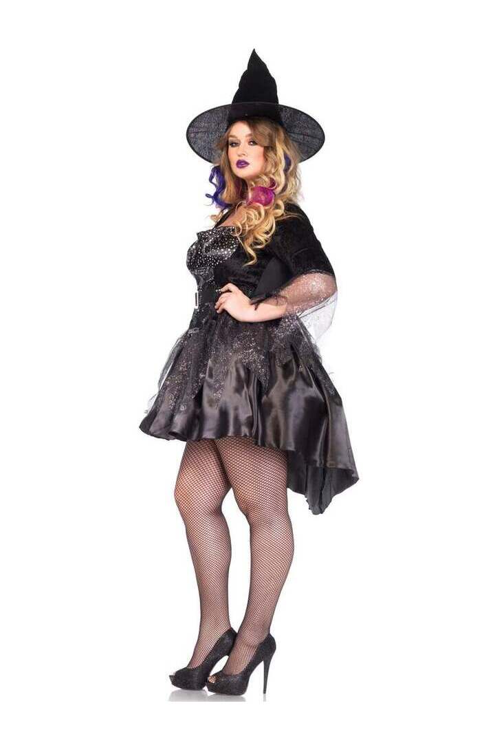 Leg Avenue Plus Black Magic Witch Costume in Black 3