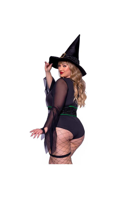Leg Avenue Plus Broomstick Babe Witch Costume Black 1