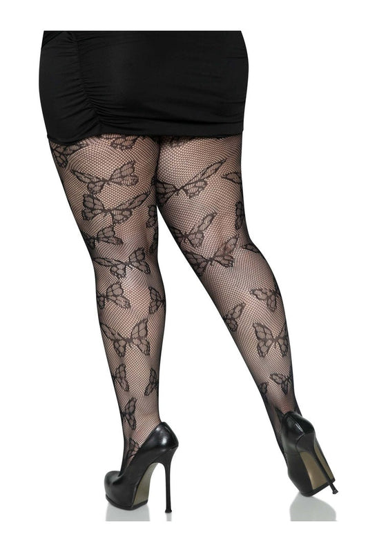 Leg Avenue Plus Butterfly Fishnet Tights in 1X/2X 1
