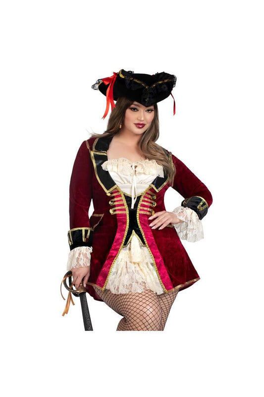 Leg Avenue Plus Captivating Captain Pirate Costume Multicolor