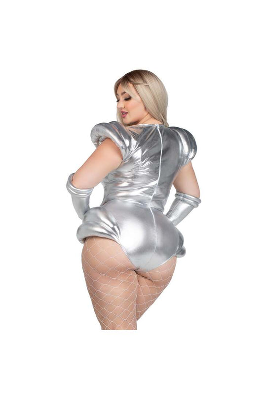 Leg Avenue Plus Cosmic Cutie Alien Costume Silver 1