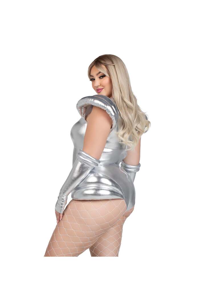 Leg Avenue Plus Cosmic Cutie Alien Costume Silver 2