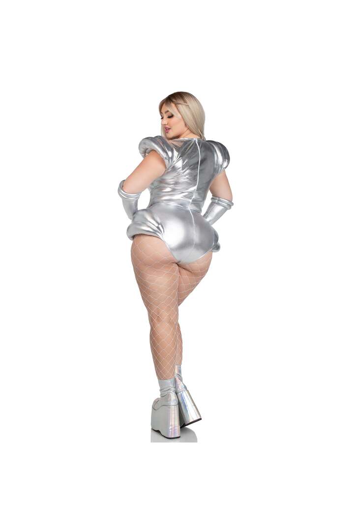 Leg Avenue Plus Cosmic Cutie Alien Costume Silver 5