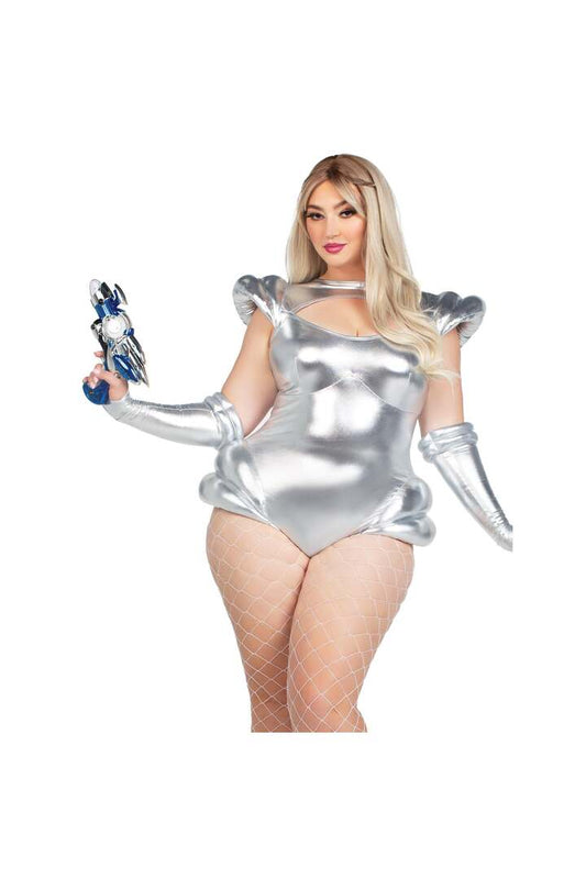 Leg Avenue Plus Cosmic Cutie Alien Costume Silver