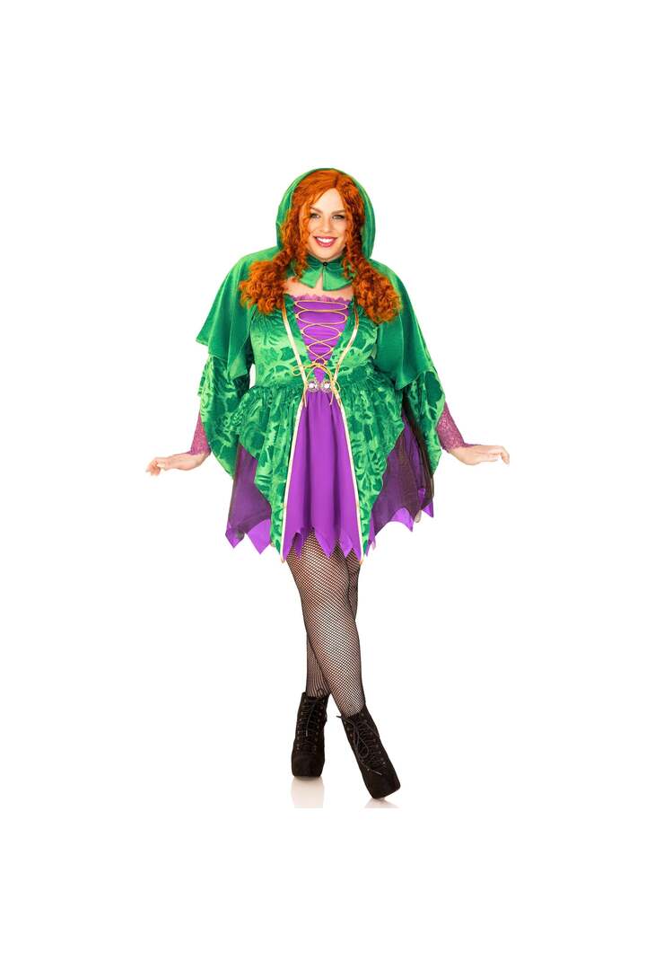 Leg Avenue Plus Crafty Spellcaster Costume Purple/Green 3
