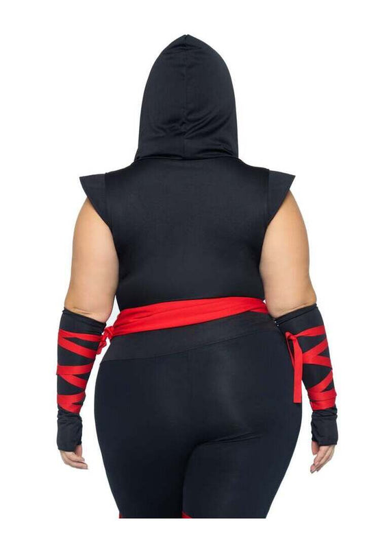 Leg Avenue Plus Deadly Ninja Costume in Black/Red 1