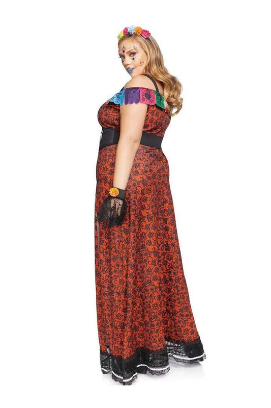 Leg Avenue Plus Deluxe Day of the Dead Beauty Costume in Red/Black 1