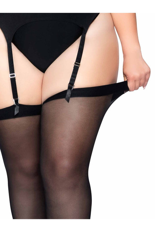 Leg Avenue Plus Dex Sheer Stockings in Queen Size 1
