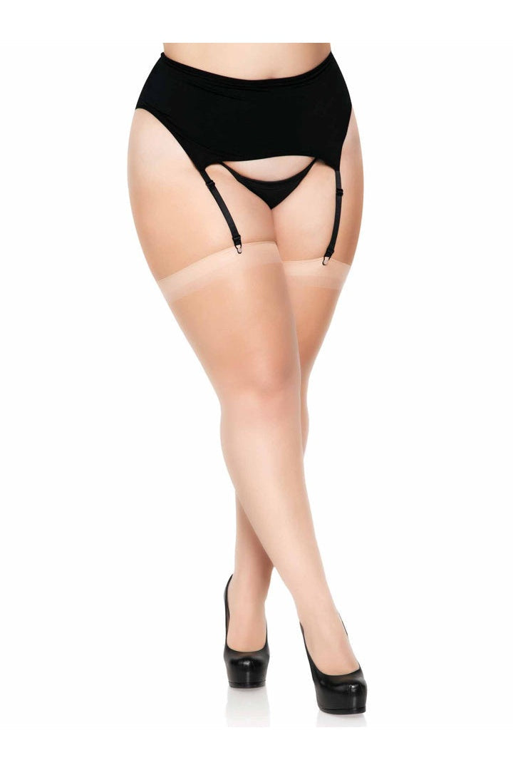 Leg Avenue Plus Dex Sheer Stockings in Queen Size 3