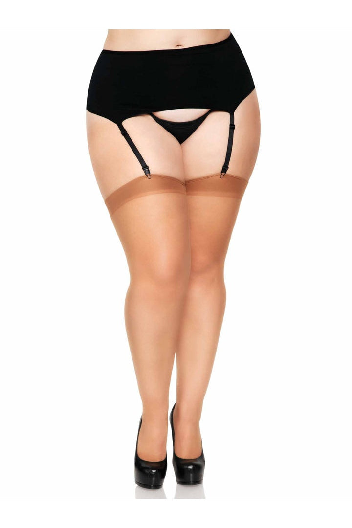 Leg Avenue Plus Dex Sheer Stockings in Queen Size 8