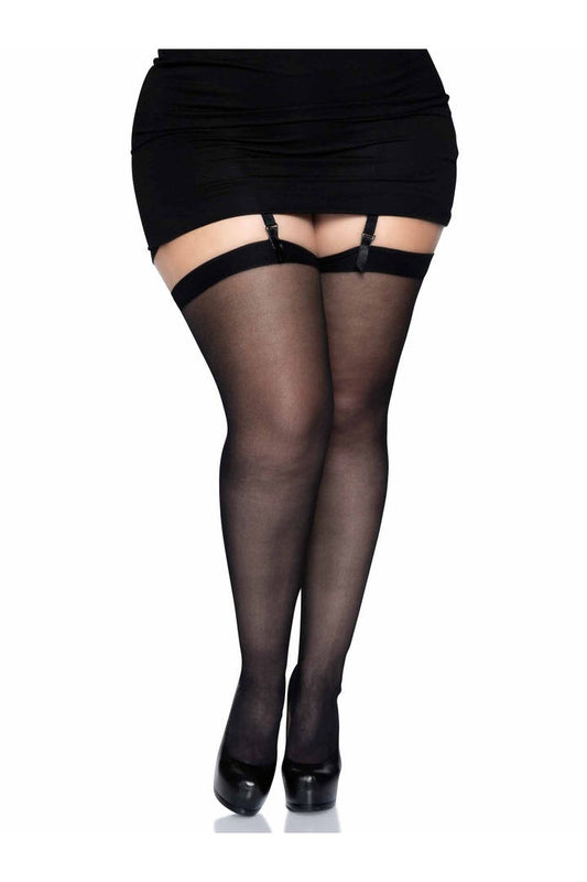 Leg Avenue Plus Dex Sheer Stockings in Queen Size