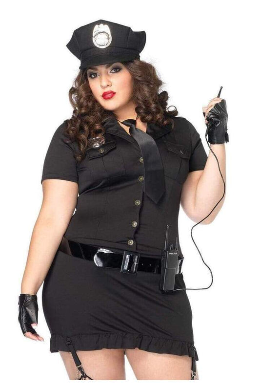 Leg Avenue Plus Dirty Cop Costume in Black