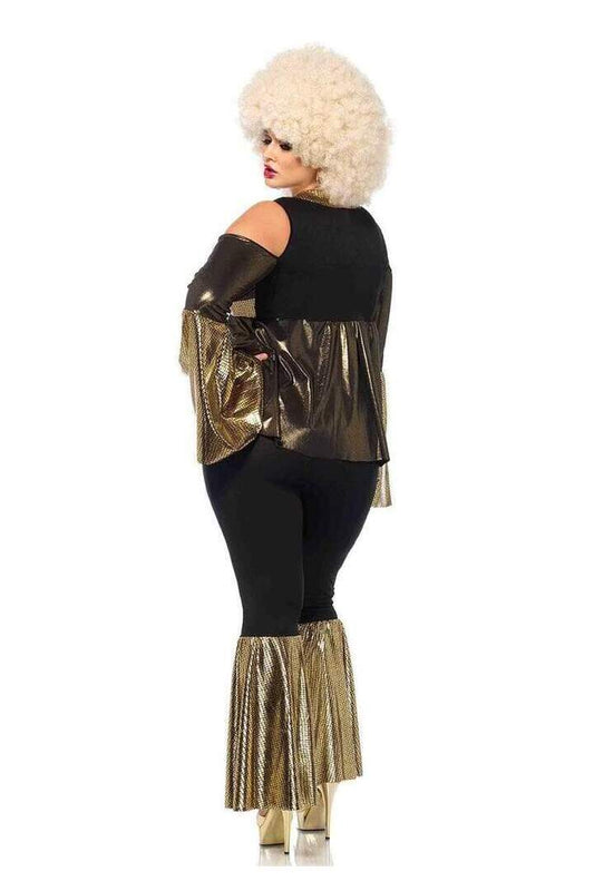Leg Avenue Plus Disco Diva Costume in Gold 1