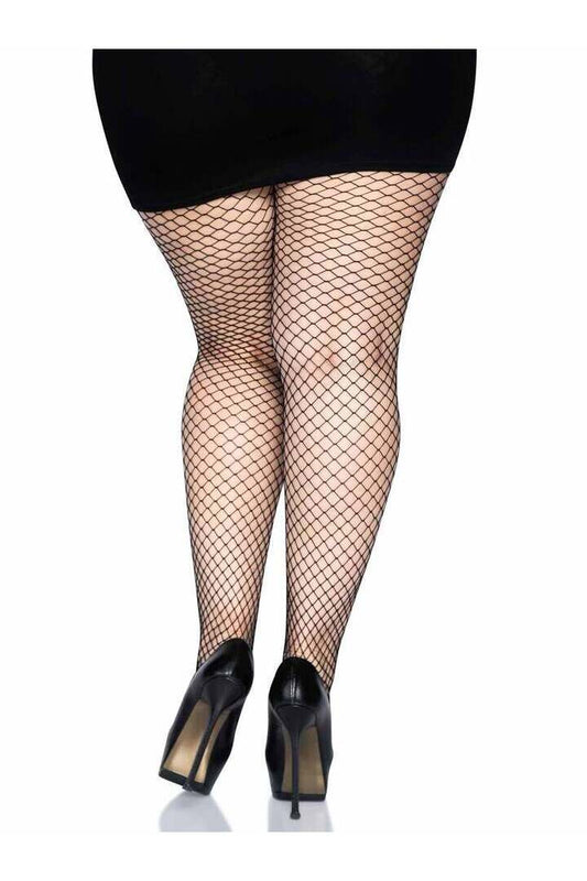 Leg Avenue Plus Gaia Spandex Net Industrial Tights in 1X/2X 1