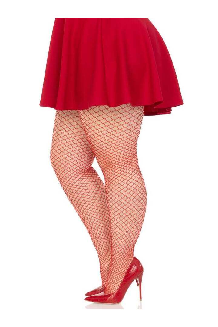 Leg Avenue Plus Gaia Spandex Net Industrial Tights in 1X/2X 7